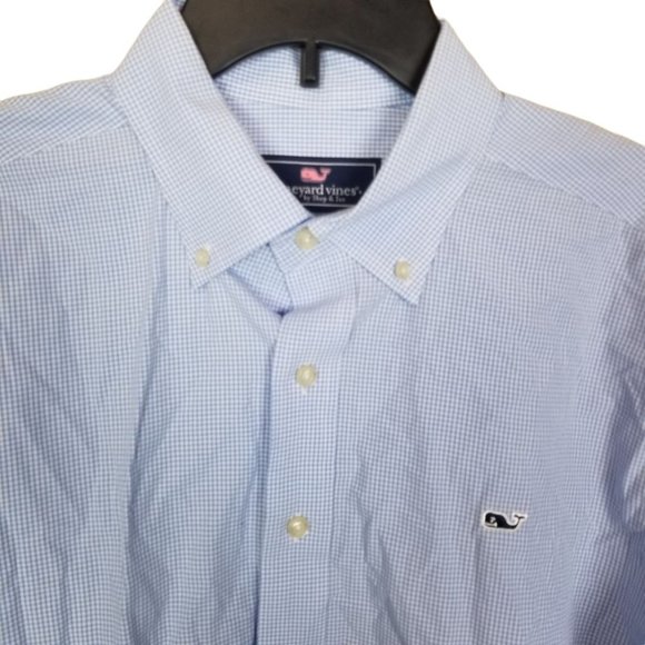 Vineyard Vines Mens L Blue Gingham Checkered Long - Picture 2 of 7